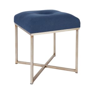 Margot Tufted Stool Navy Linen - 32470