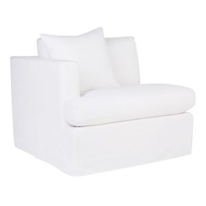 Birkshire Slip Cover Left Arm Facing Seat White Linen - 32612