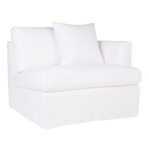 Birkshire Slip Cover Right Arm Facing Seat White Linen - 32613