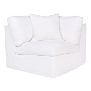 Birkshire Slip Cover Corner Seat Chair White Linen - 32614