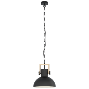 Lubenham 1 Light Industrial Pendant Black / Brown - 43162N