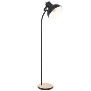 Lubenham Industrial Adjustable Floor Lamp Black / Brown - 43166N