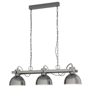 Lubenham 1 3 Light Industrial Pendant Antique Nickel - 43168N