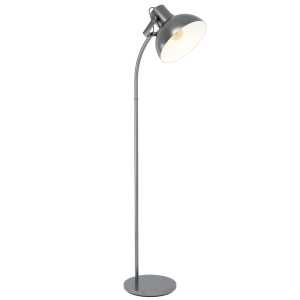 Lubenham 1 Industrial Adjustable Floor Lamp Nickel - 43172N