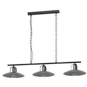 Kenilworth 3 Light Industrial Pendant Antique Nickel - 43205N