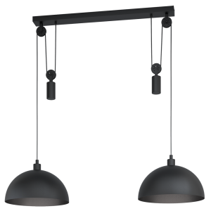 Winkworth 1 2 Light Rise & Fall Pendant Black - 43436N