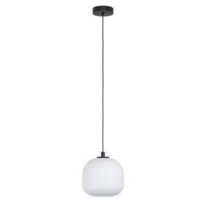 Mantunalle 1 Light Pendant Black / Opal - 99366N