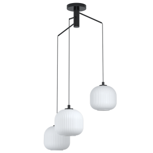 Mantunalle 3 Light Pendant Black / Opal - 99368N