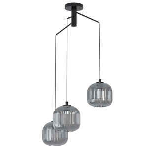 Mantunalle 3 Light Pendant Black / Smoke - 99373N