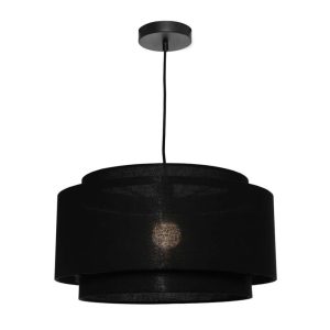 Bern 1 Light Pendant Large Black - BERN1PLBLK