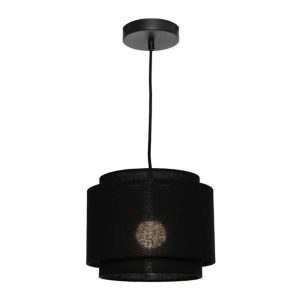 Bern 1 Light Pendant Small Black - BERN1PSBLK