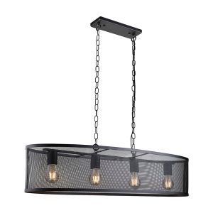 Sybil Oval 4 Light Pendant Black - CP2484-BL