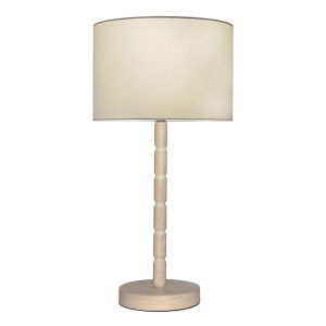 Emma 1 Light Table Lamp Oak / White - EMMA1TL