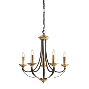 Louisa 5 Light Candelabra Brass - R1845-5P-BR