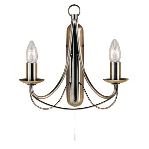 Maypole 2 Light Wall Light Candelabra Antique Brass - R6342-2B-AB