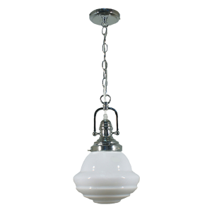 Paramount Chain Pendant Chrome With 9" Parkville Opal Gloss Glass - 1000711