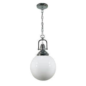 Paramount Chain Pendant Chrome With 10" Sphere Opal Gloss Glass - 1000713