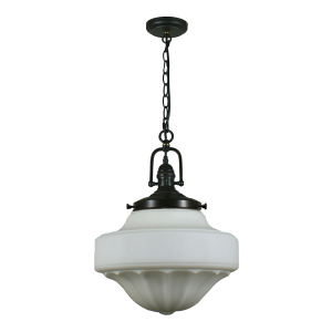 Paramount Chain Pendant Patina With 13" Derby Opal Matt Glass - 1000718