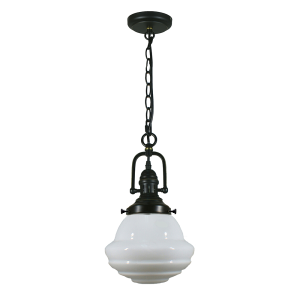 Paramount Chain Pendant Patina With 9" Parkville Opal Gloss Glass - 1000720