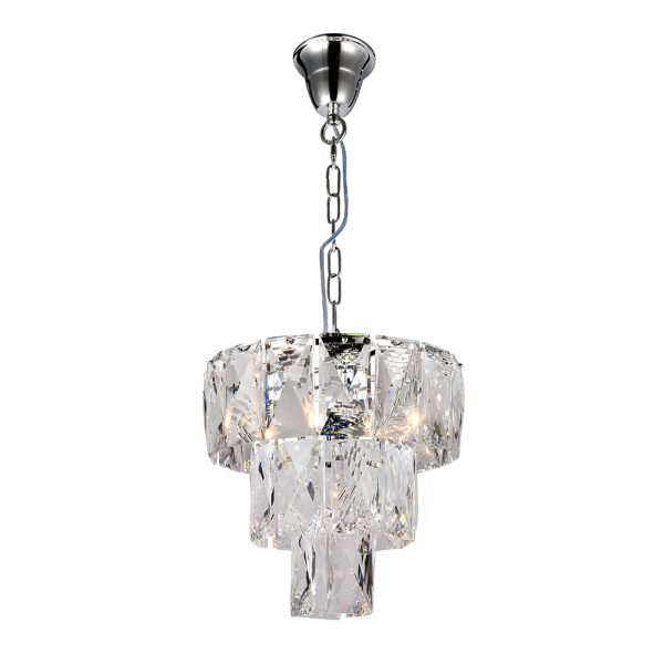 Waterfall 3 Light Crystal Pendant Chrome - 1001575