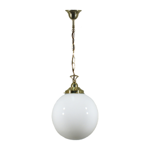 Single Chain Pendant Brass With 10" Sphere Opal Glass - 3001190