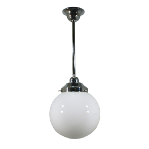 Single Rod Pendant Chrome With 8" Sphere Opal Gloss Glass - 3010178