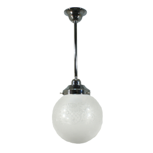 Single Rod Pendant Chrome With 8" Sheffield Glass - 3010240