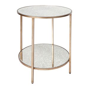 Cocktail Mirrored Side Table Antique Gold - 32190