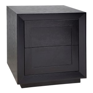 Balmain Oak Tall Bedside Table Black - 32340