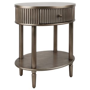 Arielle Oval Bedside Table Antique Gold - 32436