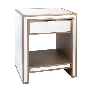 Sabrina Mirrored Bedside Table Small Antique Gold -  32441