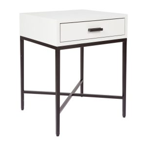 Nessa White Bedside Table Black - 32443