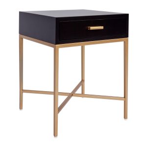 Nessa Black Bedside Table Gold - 32445