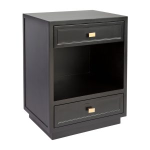 Logan Bedside Table Black - 32447