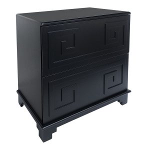 Greek Key Bedside Table Black - 32604