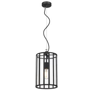 Pratt 1 Light Pendant Small Black / Clear - PRATT PE20-BK