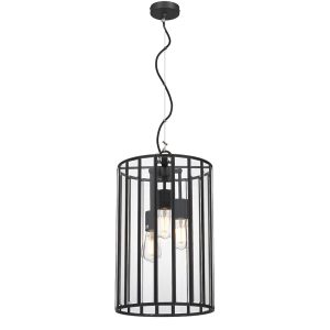 Pratt 1 Light Pendant Large Black / Clear - PRATT PE30-BK