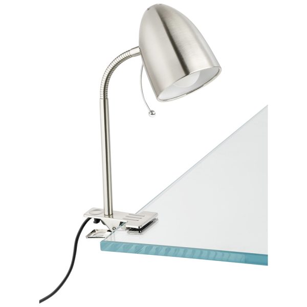 Lara Clamp Lamp Satin Nickel - 205253N