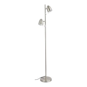 Lara 2 Light Floor Lamp Satin Nickel - 205282N