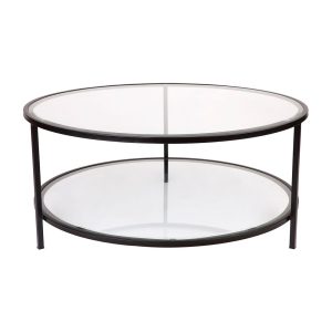 Cocktail Glass Round Coffee Table Black - 32409