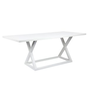 Deccan Rectangle Dining Table 2m White - B32767