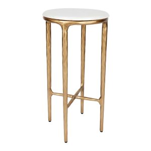 Heston Petite Marble Side Table Brass - B32781