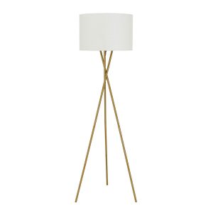 Denise 1 Light Floor Lamp Antique Gold & Ivory - DENISE FL-AGIV