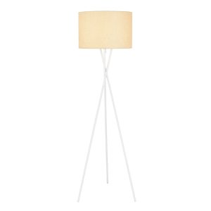 Denise 1 Light Floor Lamp White & Wheat - DENISE FL-WHWT