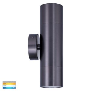 Tivah 6W/10W/14W 240V Up & Down LED Wall Pillar Light Graphite / Tri-Colour - HV1075T