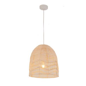 Ellipse Shape Rattan Pendant Natural - ROTA1