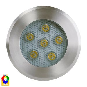 Split 5W LED Inground Uplighter Stainless Steel / RGB + Warm White - HV1842RGBW