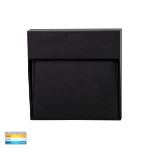 Fino 3W Square LED Step Light Black / Tri-Colour - HV3268T-BLK-12V-SQ