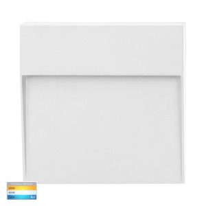 Fino 6W Square LED Step Light White / Tri-Colour - HV3269T-WHT-12V-SQ