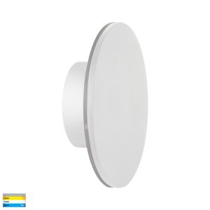 Halo 12W Round LED Wall Light White / Tri-Colour - HV3592T-WHT